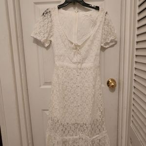 HEATHERLY - Blair Lace Midi Dress WHITE